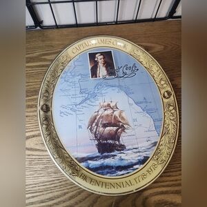 Captain James Cook Commemorative Plate Coca Cola Vintage